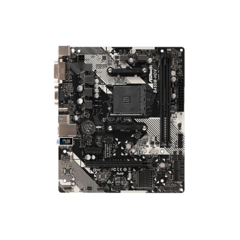 ASRock B450M-HDV R4.0 - AM4 Micro-ATX Motherboard - AMD B450, DDR4, 2x DIMM, Ultra M.2 (PCIe 3.0)