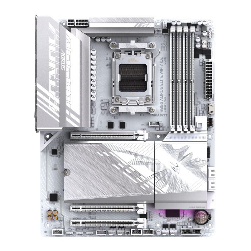Gigabyte GA-B850 A ELITE WF7 ICE - AM5 ATX Motherboard, B850, DDR5 4x64GB (256GB), Wi-Fi 7, 2.5GbE, USB-C