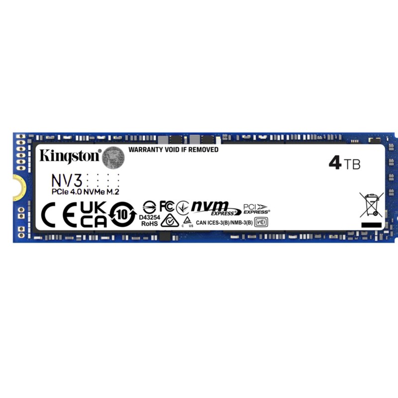 Kingston NV3 SSD - SNV3S/4000G - 4TB M.2 NVMe PCIe Gen4 x4 (High-Speed, Low-Power) — Buy in Cyprus with Fast Delivery