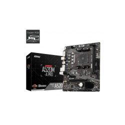 MSI A520M-A Pro - A520M-A Pro - AM4 Micro-ATX Motherboard, DDR4 up to 64GB, PCIe 3.0, HDMI & DVI, Black