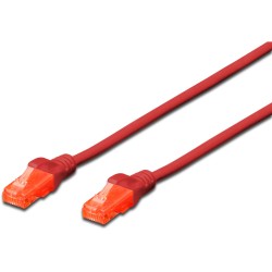 DIGITUS CAT6 U/UTP Patchkabel - 0.25 m - Red, Cat6, U/UTP, LSZH — Buy in Cyprus with Fast Delivery