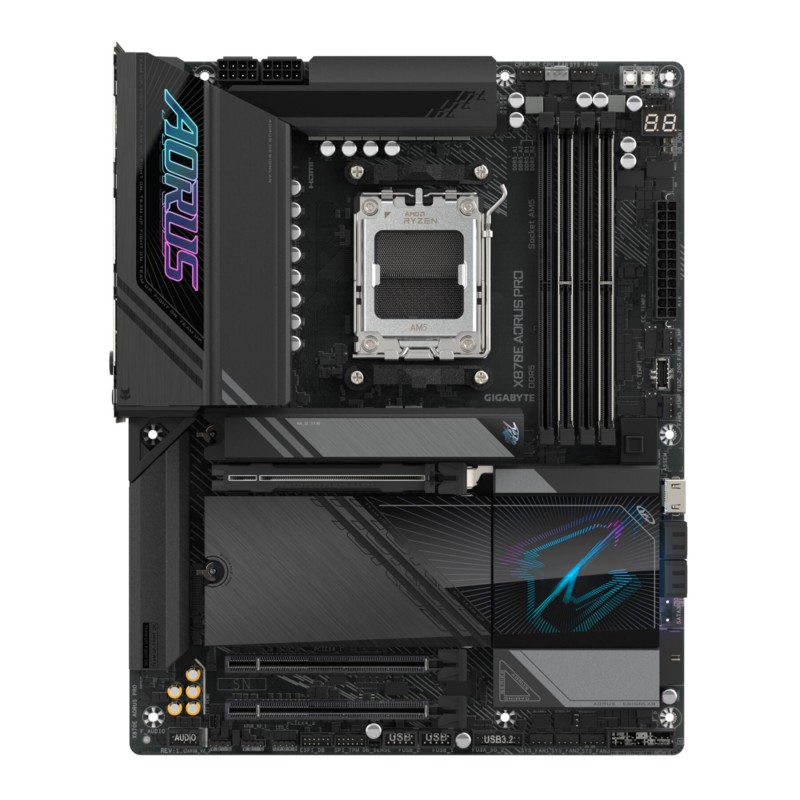 Gigabyte GA-X870E AORUS PRO - AM5 ATX Motherboard, AMD X870E, DDR5 256GB, PCIe 5.0, Wi‑Fi 7 (Black)