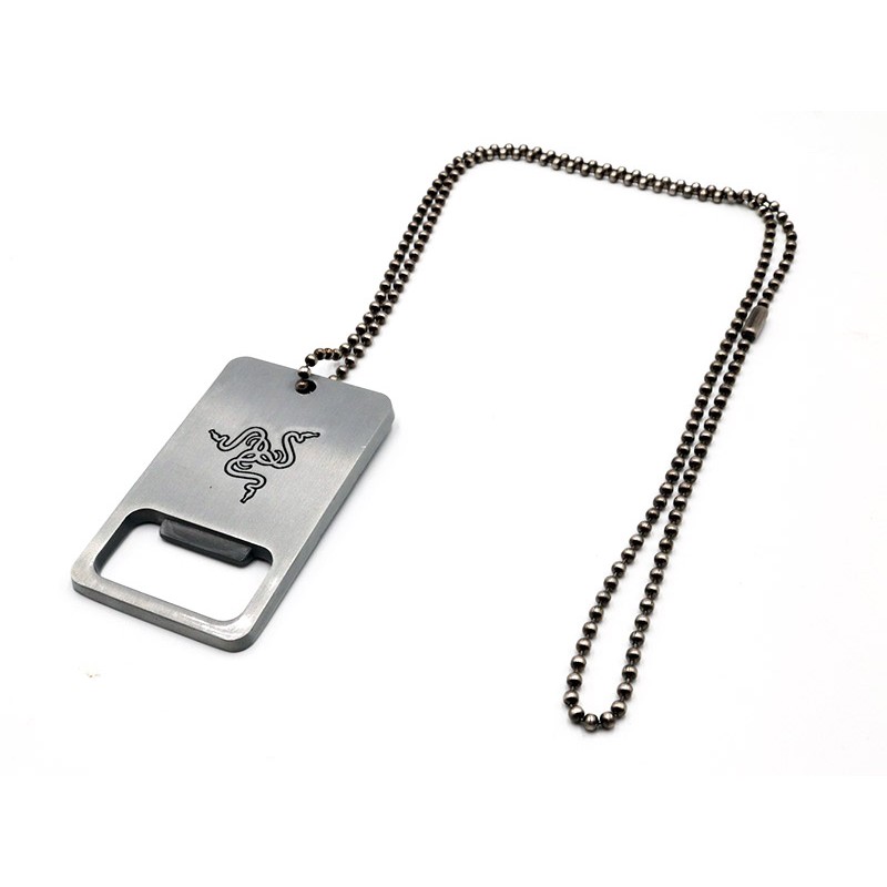 Razer Bottle Opener - Stainless Steel Dog Tag with Chain - Gamer Gift — Buy in Cyprus with Fast Delivery