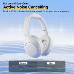 QCY H3 Lite Headset White - H3 Lite - ANC, 40mm Drivers, 68ms Latency, 60h Battery — Buy in Cyprus with Fast Delivery