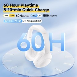 QCY H3 Lite Headset White - H3 Lite - ANC, 40mm Drivers, 68ms Latency, 60h Battery — Buy in Cyprus with Fast Delivery