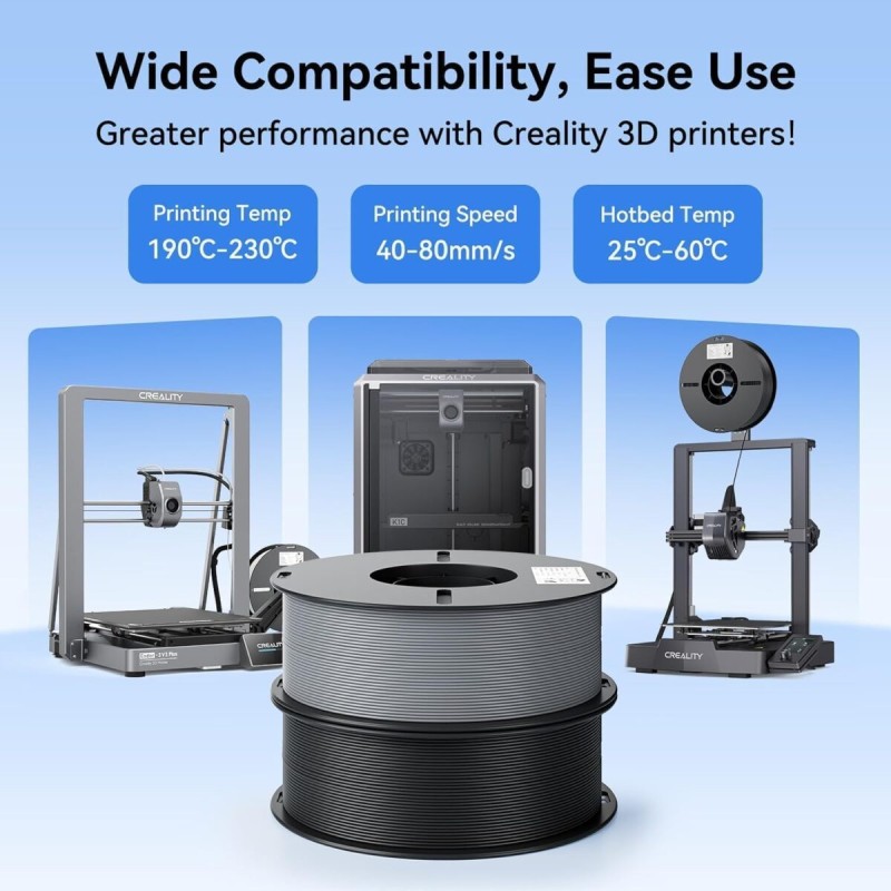 Creality EN-PLA Value Pack - 3301010476 - Black, 1.75mm PLA filament, four spools (4x spools) 4kg