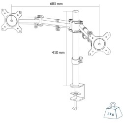 Arctic Z2 Basic - Z2 Basic - Dual Monitor Arm, Desk Clamp — Buy in Cyprus with Fast Delivery