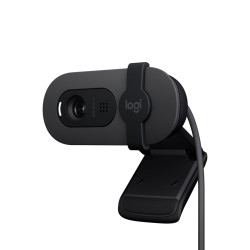 Logitech Brio 100 Full HD Webcam - 960-001585 - Graphite, 1080p/30fps, Built-in Mic & Privacy Cover, Clip/Stand