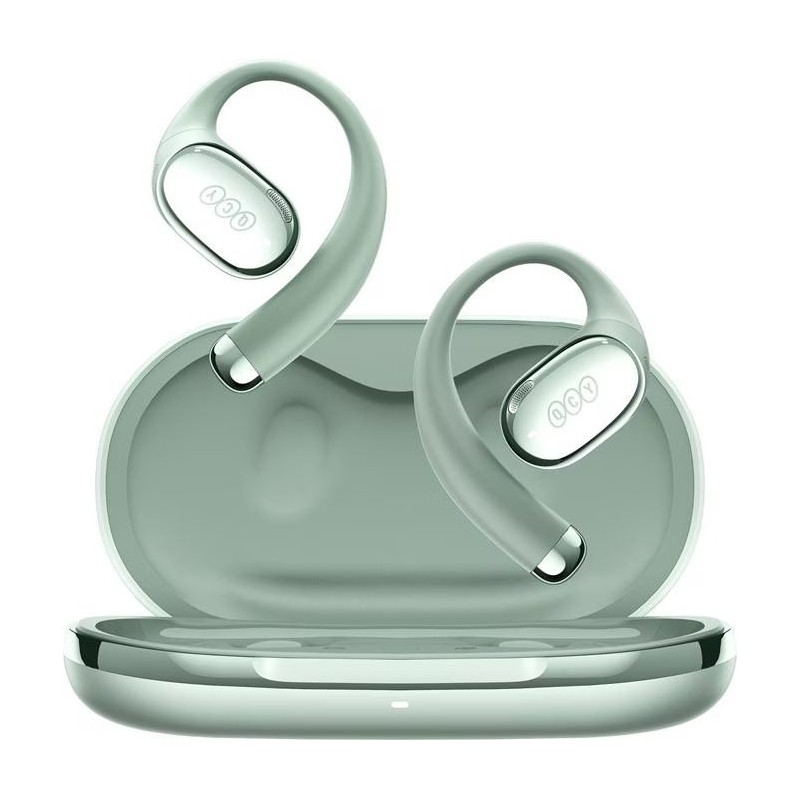 QCY Crossky R70 Green - CT-02 - Open Ear Wireless Headphones, BT 6.0, LDAC, 52h Hi-Res Audio