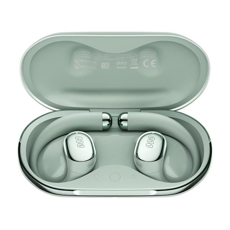 QCY Crossky R70 Green - CT-02 - Open Ear Wireless Headphones, BT 6.0, LDAC, 52h Hi-Res Audio