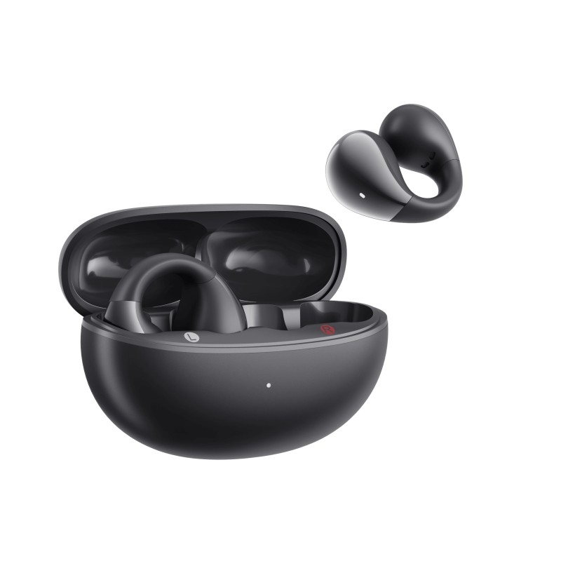 QCY Crossky C30 Black Open Ear TPU Earclip, Bass Enhance Algo. BT 5.4 Dual Connection Earbuds 25h - C30 - Black