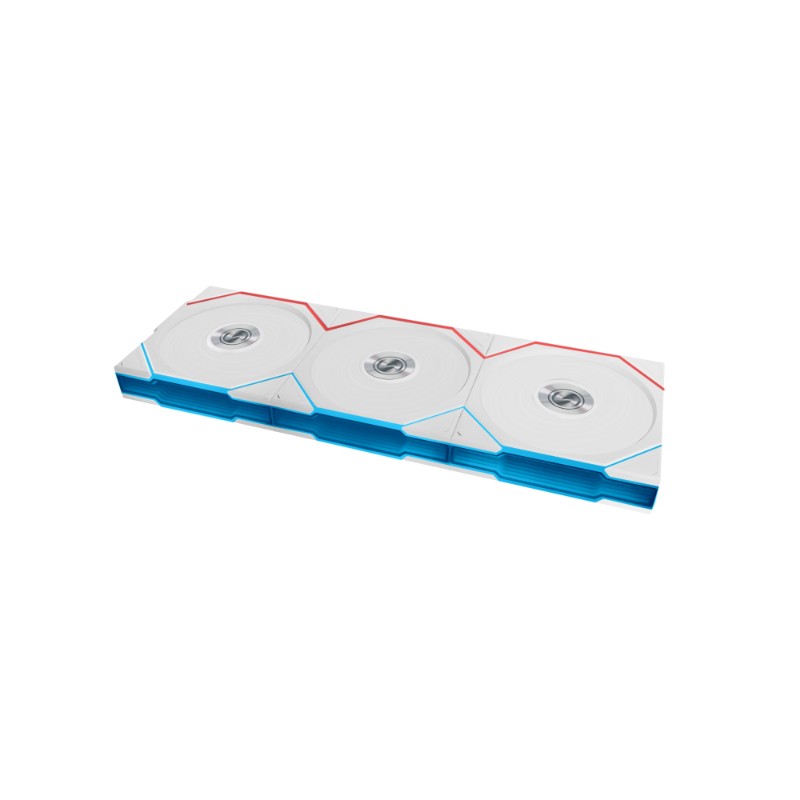 Lian Li UNI FAN TL-LCD Wireless Reverse 120 White - TL-LCD - White, 3x120mm, Wireless, Daisy Chain