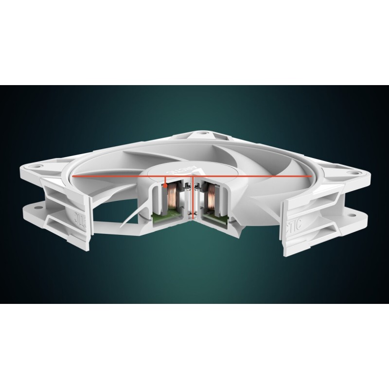 Arctic P12 Pro PST - P12 Pro PST - White, 120mm PWM Case Fan, Fluid Dynamic Bearing, 3000 RPM