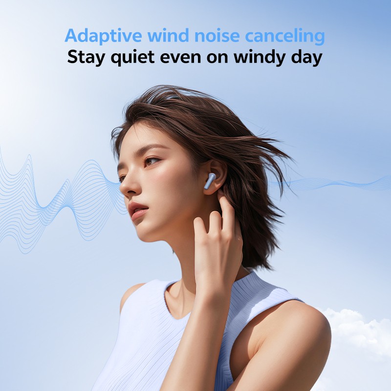 QCY AilyBuds E20 - Black, 13mm Driver, Hybrid ANC, BT5.4, IPX4 — Buy in Cyprus with Fast Delivery