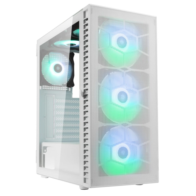 Kolink Observatory HF Mesh ARGB Midi Tower Case - White - 6 ARGB Fans (3x140mm + 3x120mm) — Buy in Cyprus with Fast Delivery