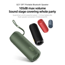 QCY SP7 Red - SP7 - Portable Bluetooth Speaker with 40W, RGB lights, mic for calls — Buy in Cyprus with Fast Delivery