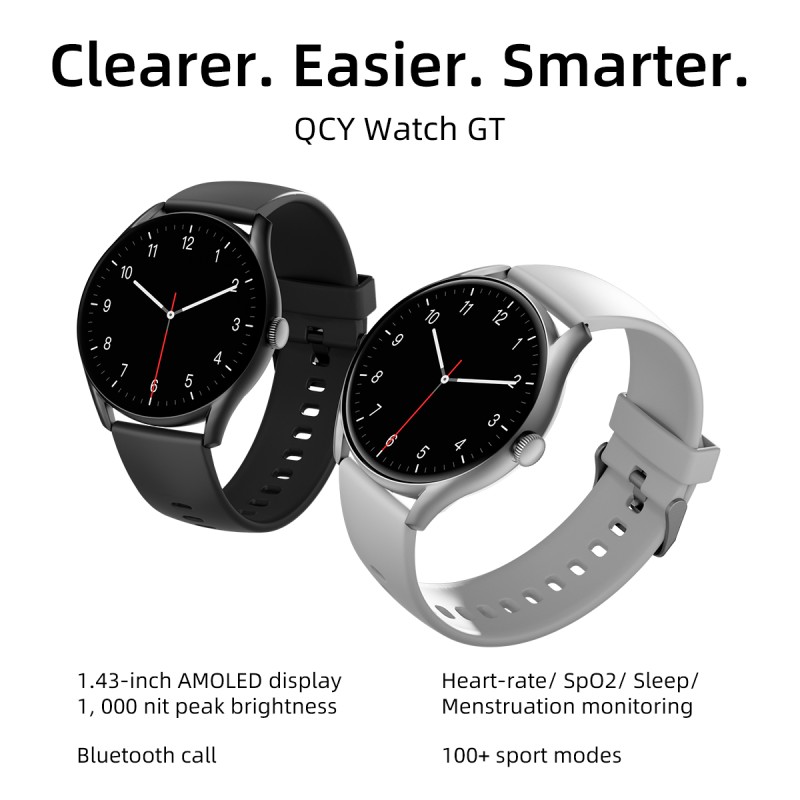 QCY Watch GT S8 - GT S8 - Gray, 1.43\" AMOLED, 466x466, 60Hz, IPX8, Bluetooth — Buy in Cyprus with Fast Delivery