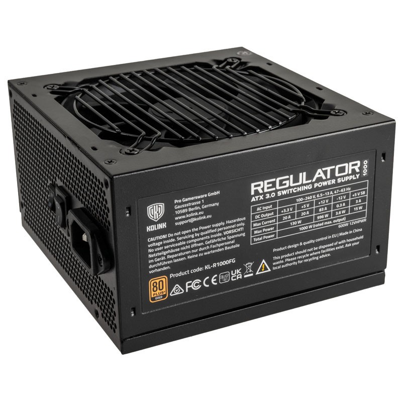 Kolink REGULATOR 1000W Fully Modular PSU - ATX 3.0, PCIe 5.0, 12VHPWR — Buy in Cyprus with Fast Delivery
