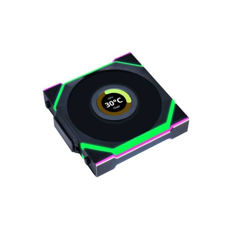 Lian Li UNIFAN SL Wireless LCD 120 - UNIFAN SL - 3x120mm Case Fans with Wireless Controller - Black