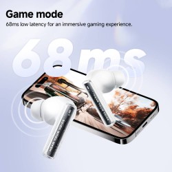 QCY MeloBuds Neo Orange - Melobuds Neo - TWS Bluetooth Earbuds with LED Display, Dual Connection, 7h Battery