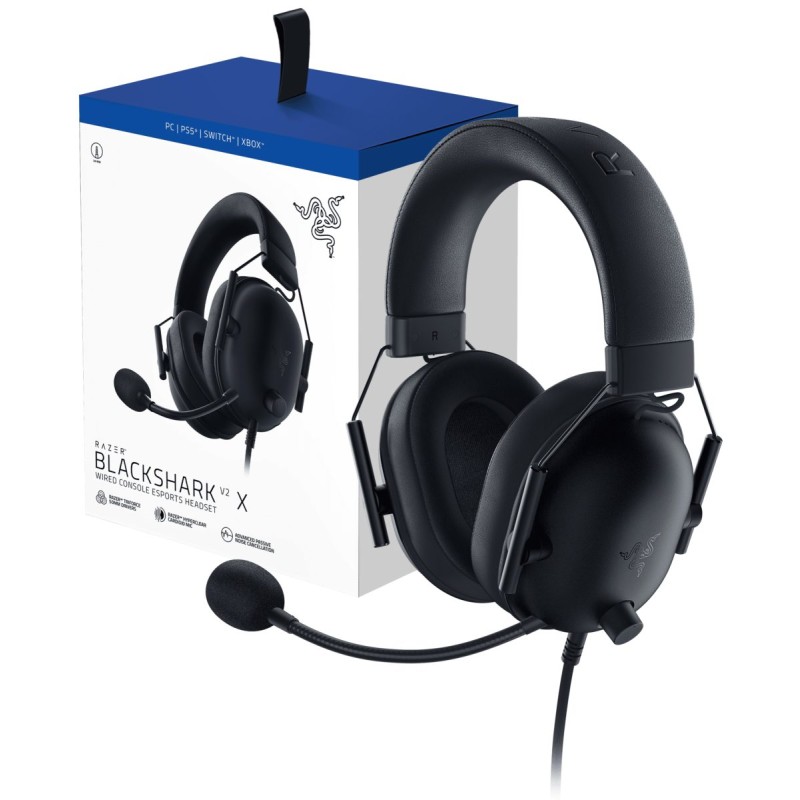 Razer BLACKSHARK V2 X for PlayStation - V2 X - Over-ear Closed, 3.5mm Analog, Virtual 7.1 Surround, Multi-Platform