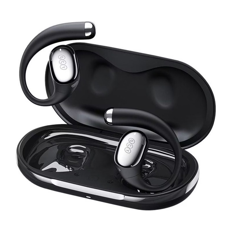 QCY Crossky R70 Open Ear Wireless Headphones - R70 - Black, BT 6.0, SBC/AAC/LDAC, 52h battery