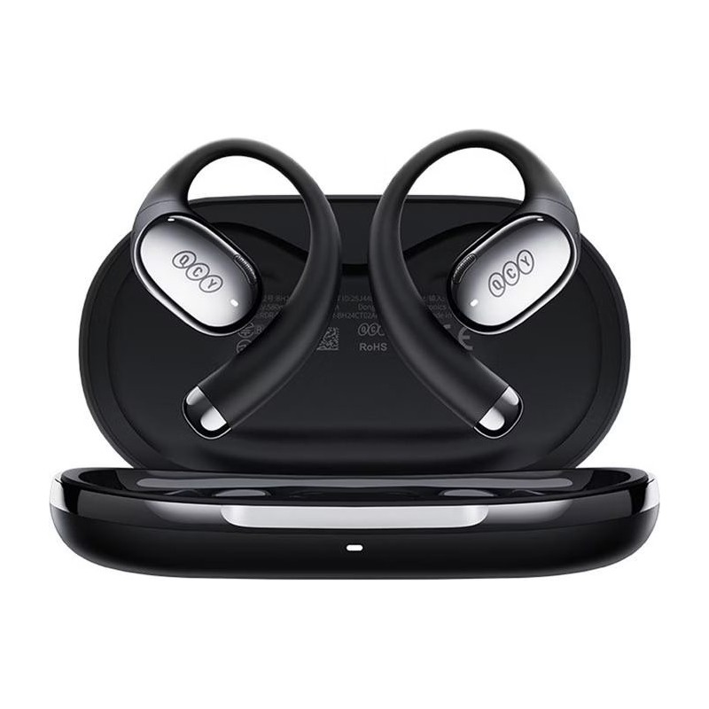 QCY Crossky R70 Open Ear Wireless Headphones - R70 - Black, BT 6.0, SBC/AAC/LDAC, 52h battery