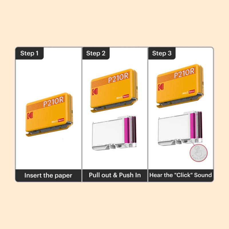 Kodak 30-Sheet Photo Paper Cartridge for Mini Shot Combo Printers and Cameras - C210/C210R - 5.3 x 8.6 cm