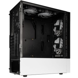 Kolink Observatory MX Mesh ARGB Midi Tower Case - Black/White - 5 ARGB fans included (2x140mm + 3x120mm)