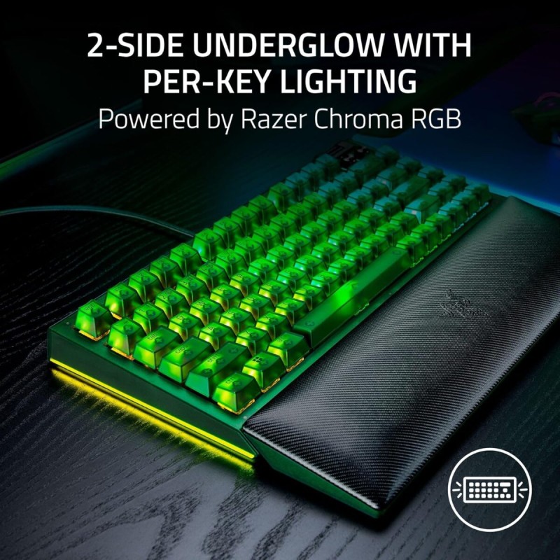 Razer BLACKWIDOW V4 75% Phantom Ed. - V4 - Mechanical, RGB, Bluetooth 5.1, Orange tactile switches