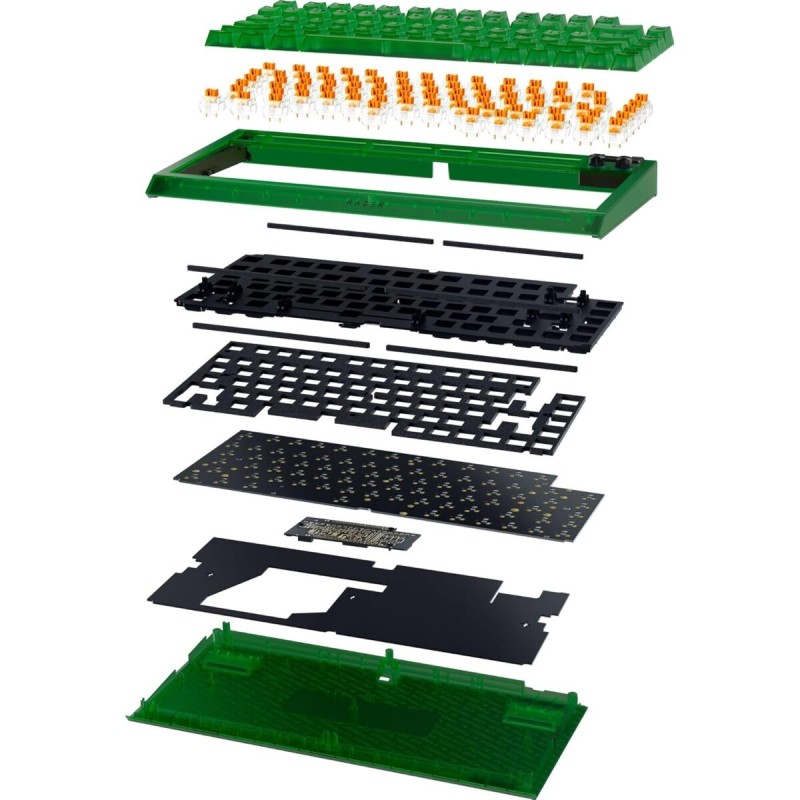 Razer BLACKWIDOW V4 75% Phantom Ed. - V4 - Mechanical, RGB, Bluetooth 5.1, Orange tactile switches