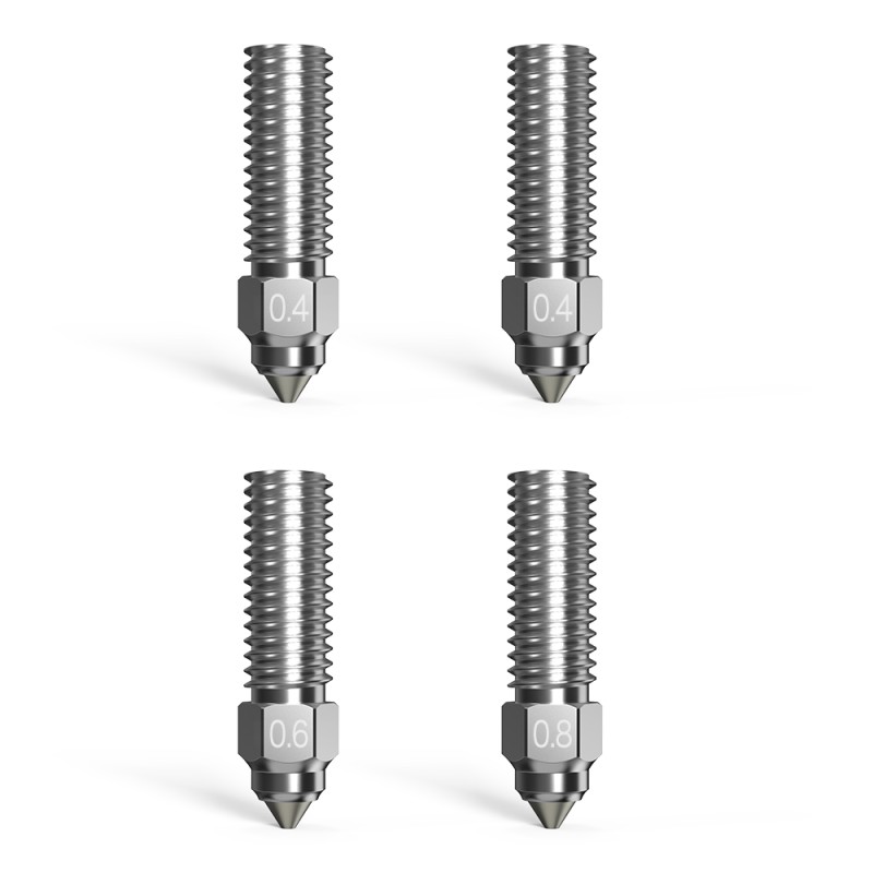 CREALITY High Flow Nozzle Kit x4 for K1/K1 Max/Ender-3 V3 - 0.4/0.6/0.8 mm Hardened Steel Tips