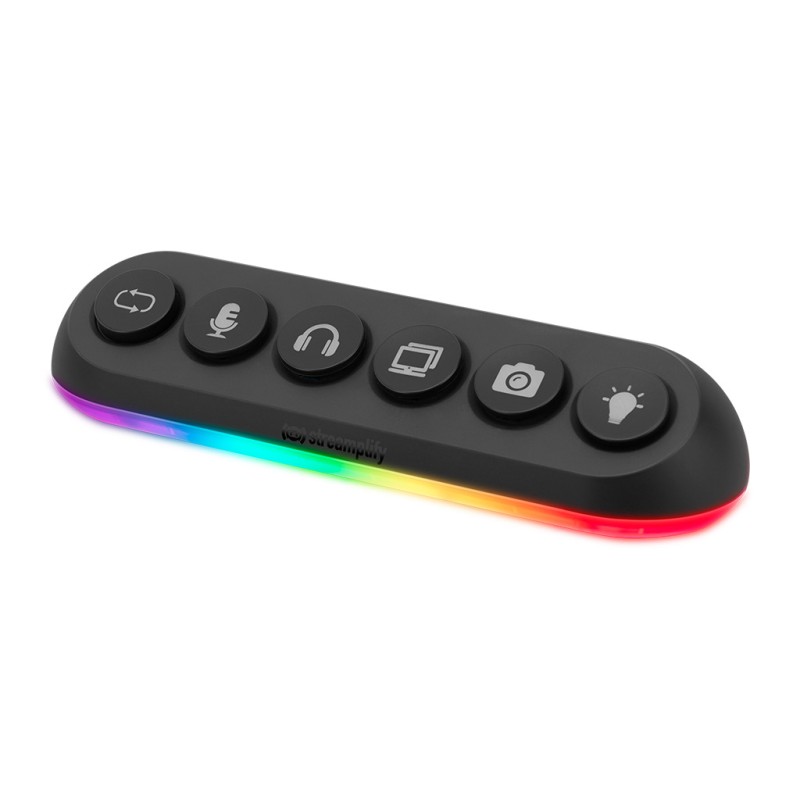 Streamplify HUB DECK 5 - USB-A Hub with 5 Ports (4x USB 3.0, 1x USB 2.0) RGB Lighting, 12V Powered