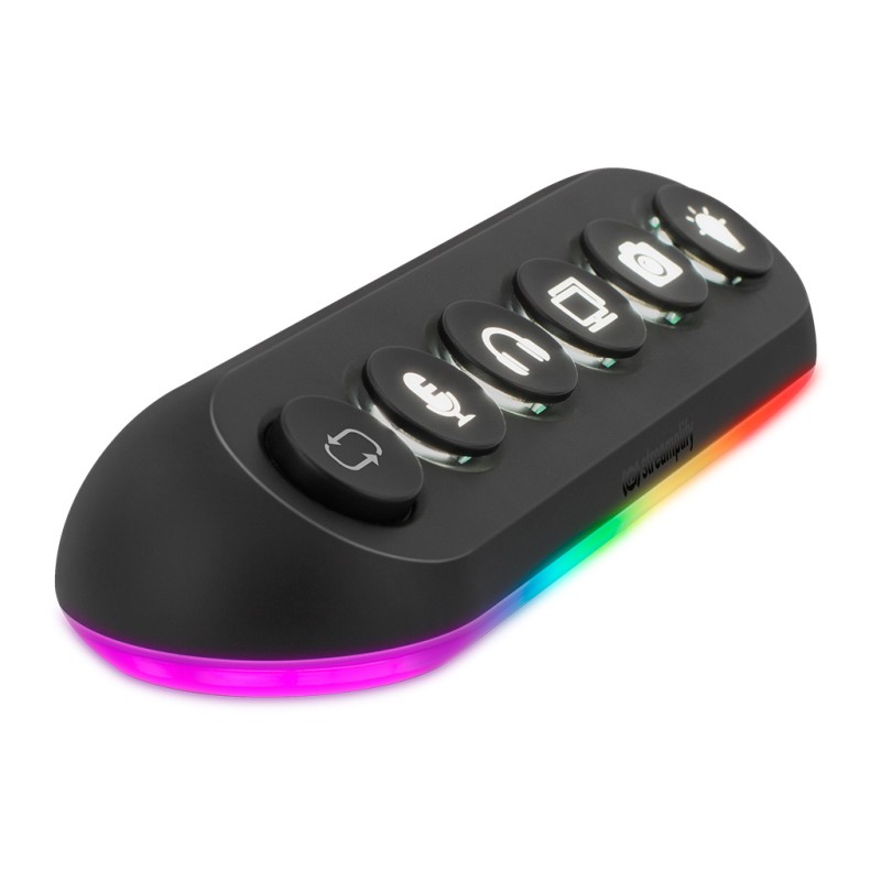 Streamplify HUB DECK 5 - USB-A Hub with 5 Ports (4x USB 3.0, 1x USB 2.0) RGB Lighting, 12V Powered