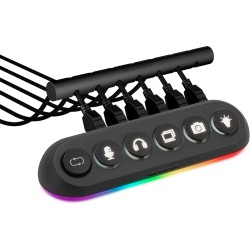 Streamplify HUB DECK 5 - USB-A Hub with 5 Ports (4x USB 3.0, 1x USB 2.0) RGB Lighting, 12V Powered