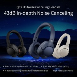 QCY H3 High-Res Headset - H3 - Blue, Wireless BT, 4-Mode ANC, 60h Multipoint — Buy in Cyprus with Fast Delivery