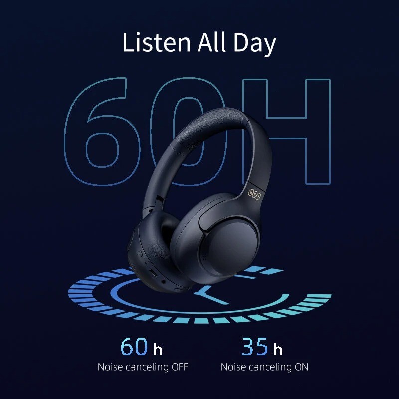 QCY H3 High-Res Headset - H3 - Blue, Wireless BT, 4-Mode ANC, 60h Multipoint — Buy in Cyprus with Fast Delivery