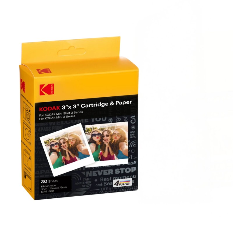 Kodak 30 Photo Cartridge for Mini Shot (C300/C300r) - 7.6x7.6 cm 4PASS Paper — Buy in Cyprus with Fast Delivery
