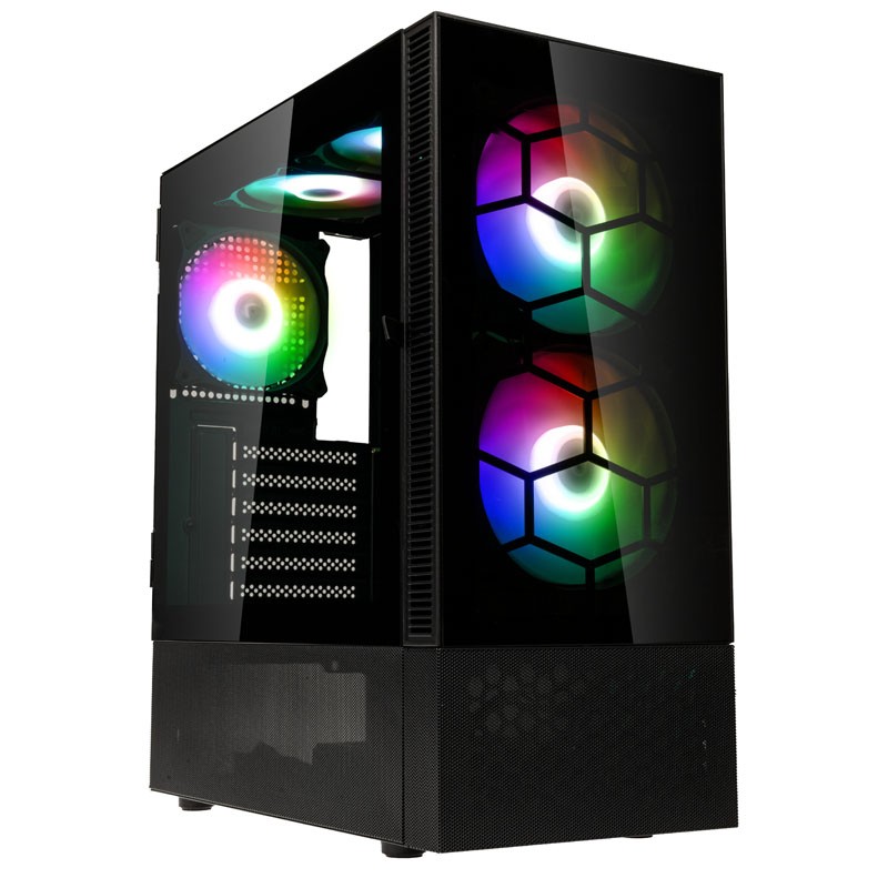Kolink Observatory MX Glass ARGB Mid-Tower Case - Black - 5 ARGB Fans Included — Buy in Cyprus with Fast Delivery