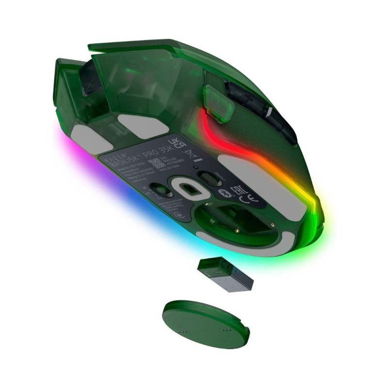 Razer Basilisk V3 Pro 35K - Wireless Gaming Mouse - Optical Switches - Tilt Wheel - 11 Buttons - Phantom Green
