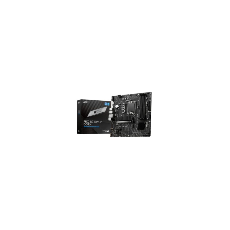 MSI PRO B760M-P - LGA1700 Micro-ATX Motherboard - Intel B760, DDR5, 192GB Max, 4x DIMM, RGB (Black)