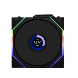 Lian Li UNI FAN TL-LCD Wireless 120mm Case Fan - TL-LCD - Wireless 2.4GHz, Daisy-Chain, ARGB (Black)