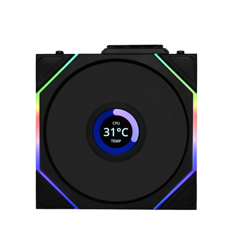 Lian Li UNI FAN TL-LCD Wireless 120mm Case Fan - TL-LCD - Wireless 2.4GHz, Daisy-Chain, ARGB (Black)