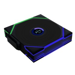 Lian Li UNI FAN TL-LCD Wireless 120mm Case Fan - TL-LCD - Wireless 2.4GHz, Daisy-Chain, ARGB (Black)