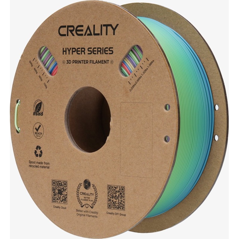 Creality Hyper PLA Rainbow Wild Blossom Short Gradient - 1.75mm Filament - Rainbow Wild Blossom, 1kg