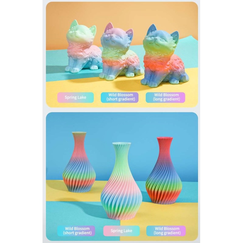 Creality Hyper PLA Rainbow Wild Blossom Short Gradient - 1.75mm Filament - Rainbow Wild Blossom, 1kg