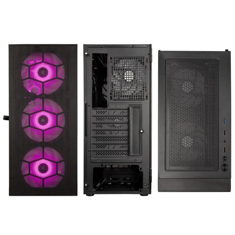 Kolink Observatory HF Mesh ARGB Midi Tower Case - Black - 6 ARGB fans (3x140mm & 3x120mm) — Buy in Cyprus with Fast Delivery