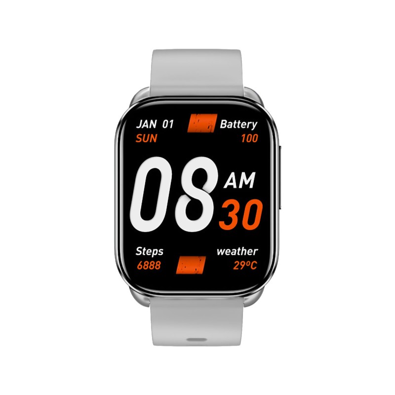 QCY Watch GS S6 Gray - GS S6 - 2.02" TFT, 320x502, 60Hz, Bluetooth Calling, IPX8, 14-day Battery