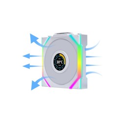 Lian Li UNIFAN SL Wireless LCD 120 - UNIFAN SL - White, 3x120mm Triple Pack with Controller - Case Fan
