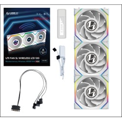 Lian Li UNIFAN SL Wireless LCD 120 - UNIFAN SL - White, 3x120mm Triple Pack with Controller - Case Fan